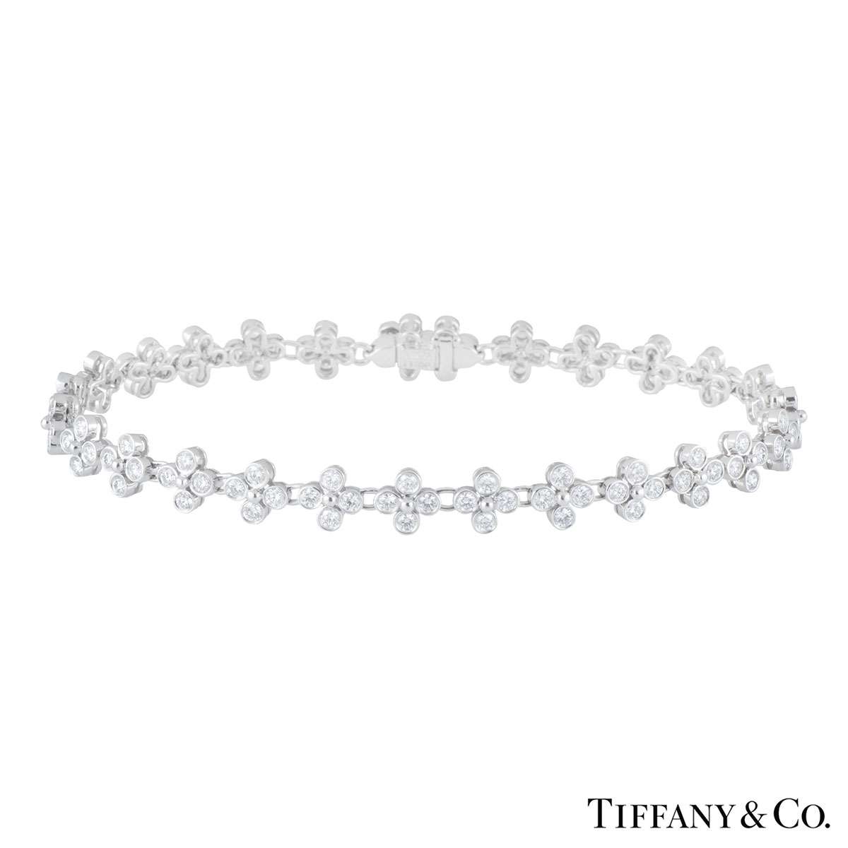 Tiffany  Co Tiffany Hearts Diamond Bracelet in Platinum 300 CTW   myGemma  QA  Item 111565